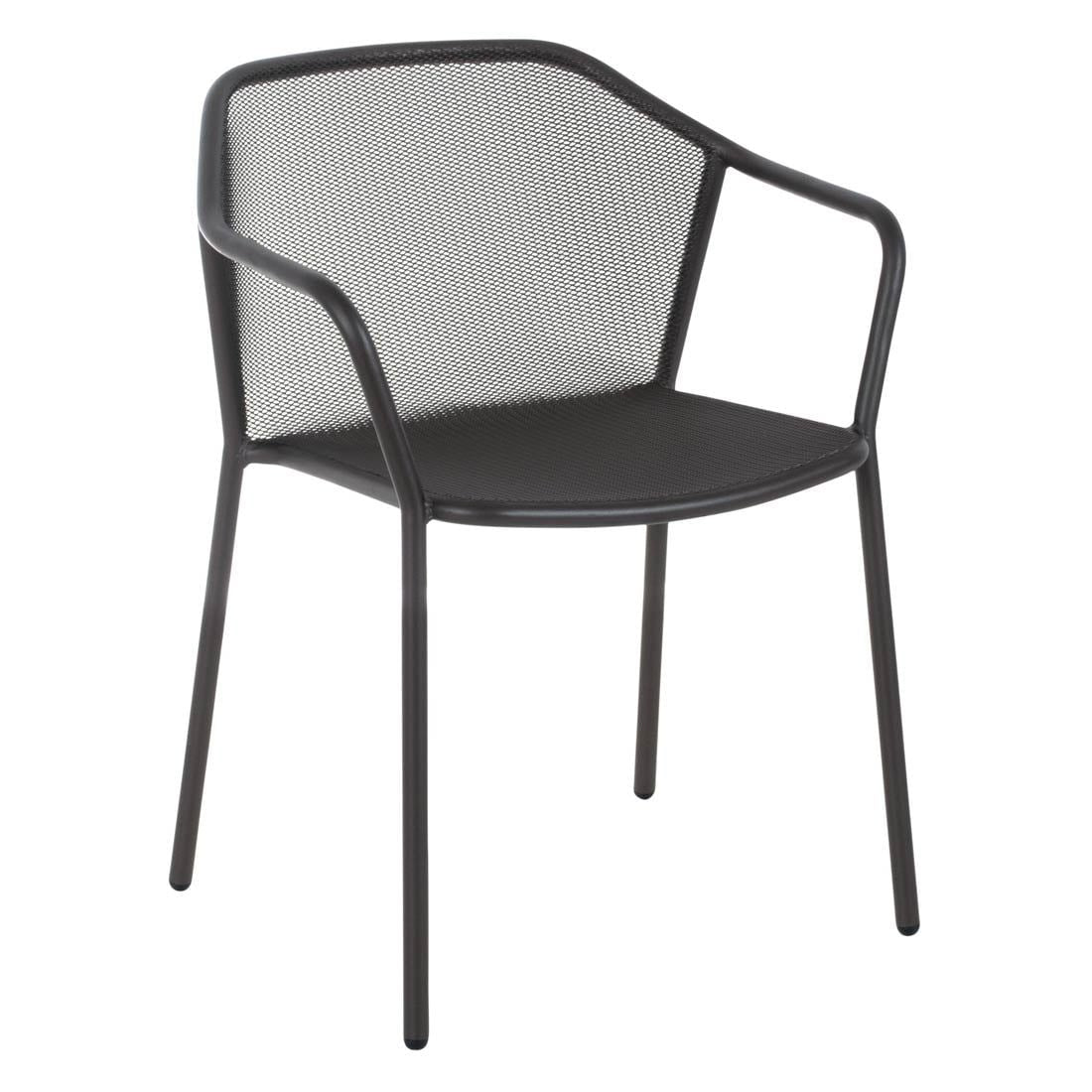 Stabelstol med armlener Darwin stål 60x55 cm - emu forfra