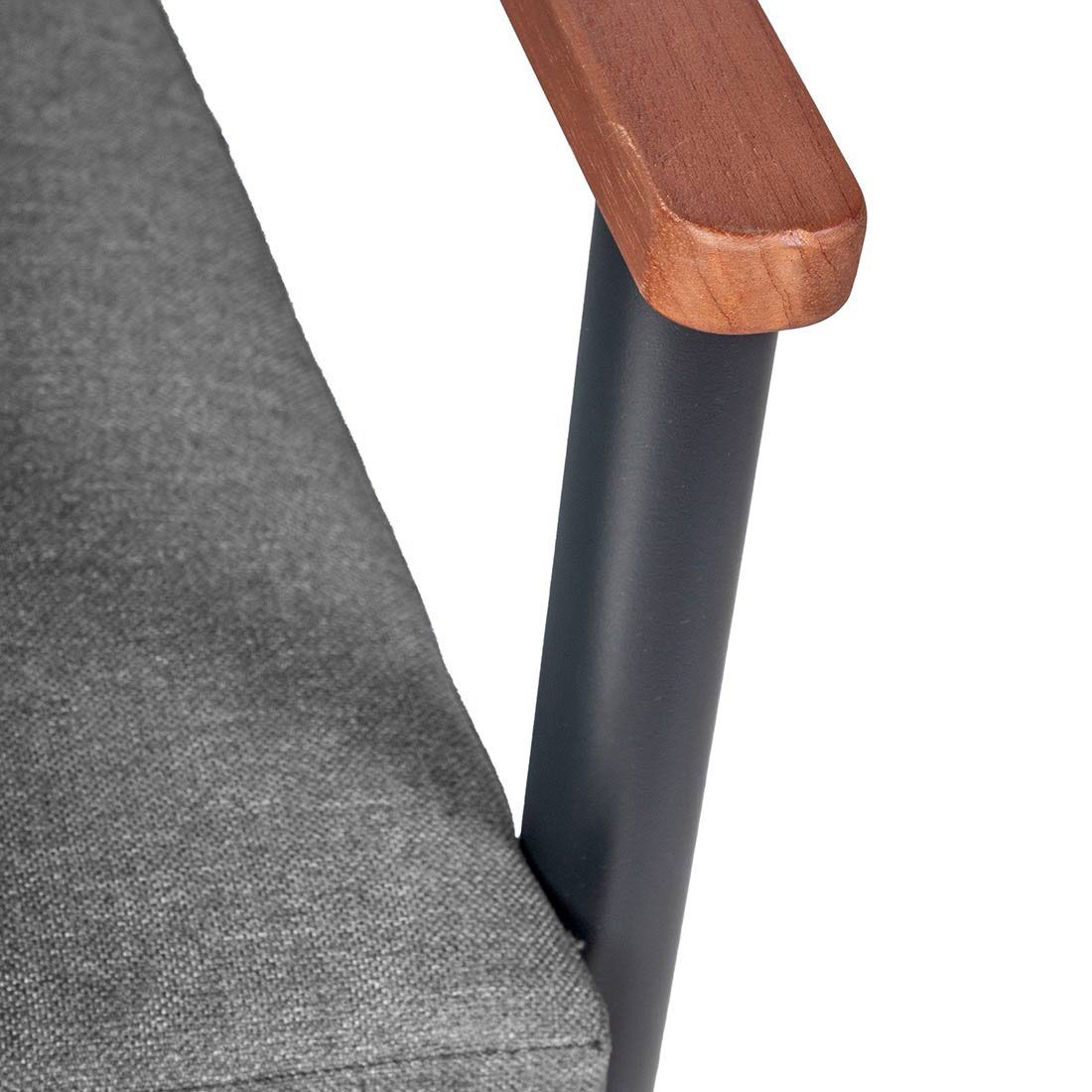 Stabelstol med armlener Lorenzo aluminium med sittepute - OUTLIV stablet