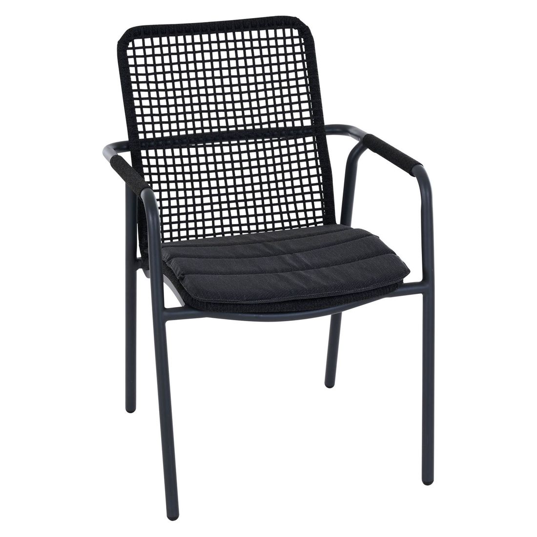 Stabelstol med armlener Repton aluminium tau forfra