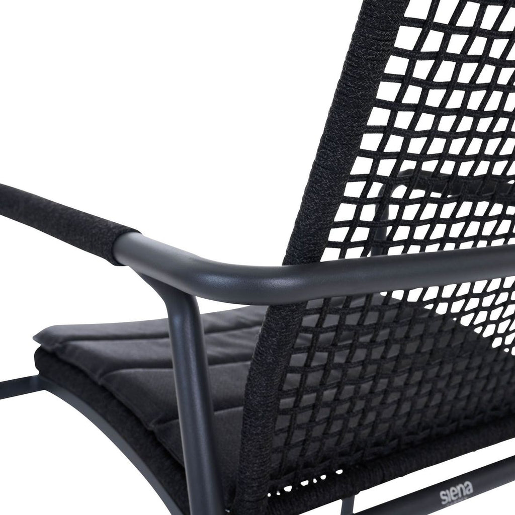 Stabelstol med armlener Repton aluminium/tau 57x65 cm - Siena Garden