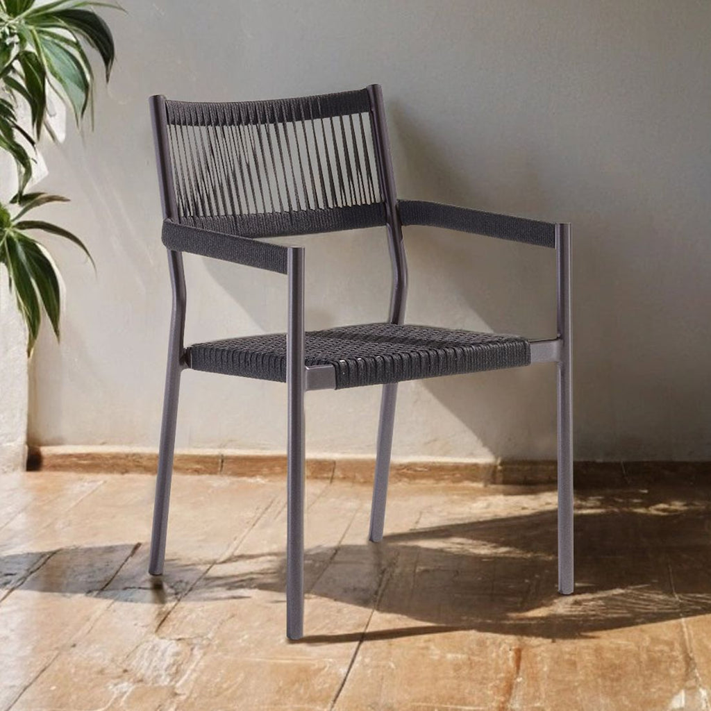Stabelstol med armlener Rimini aluminium tau Sieger bakside