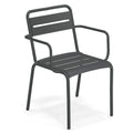 Stabelstol med armlener Star stål 58x61 cm sett forfra