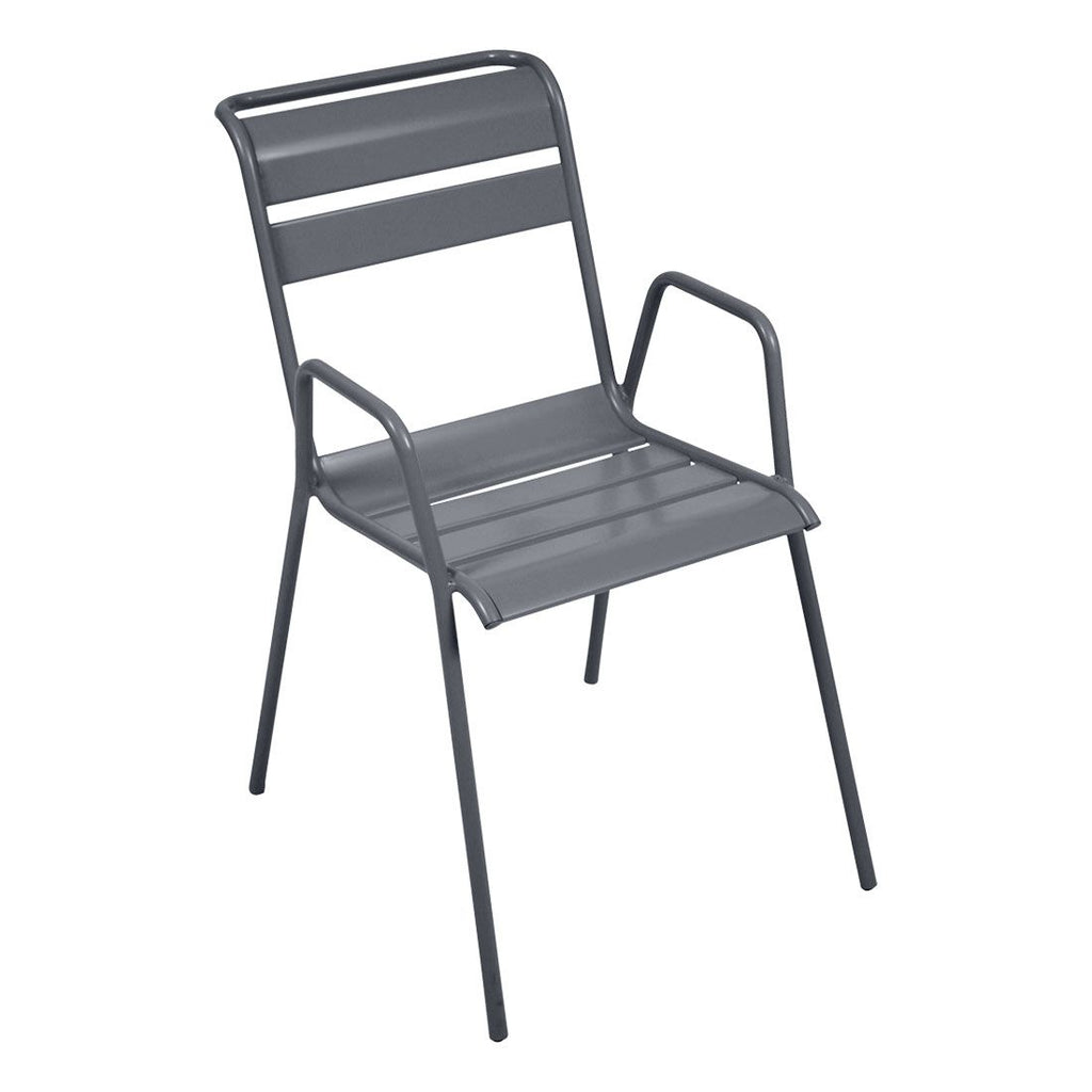 Stabelstol ute Monceau stål 52x63 cm antrasitt forfra