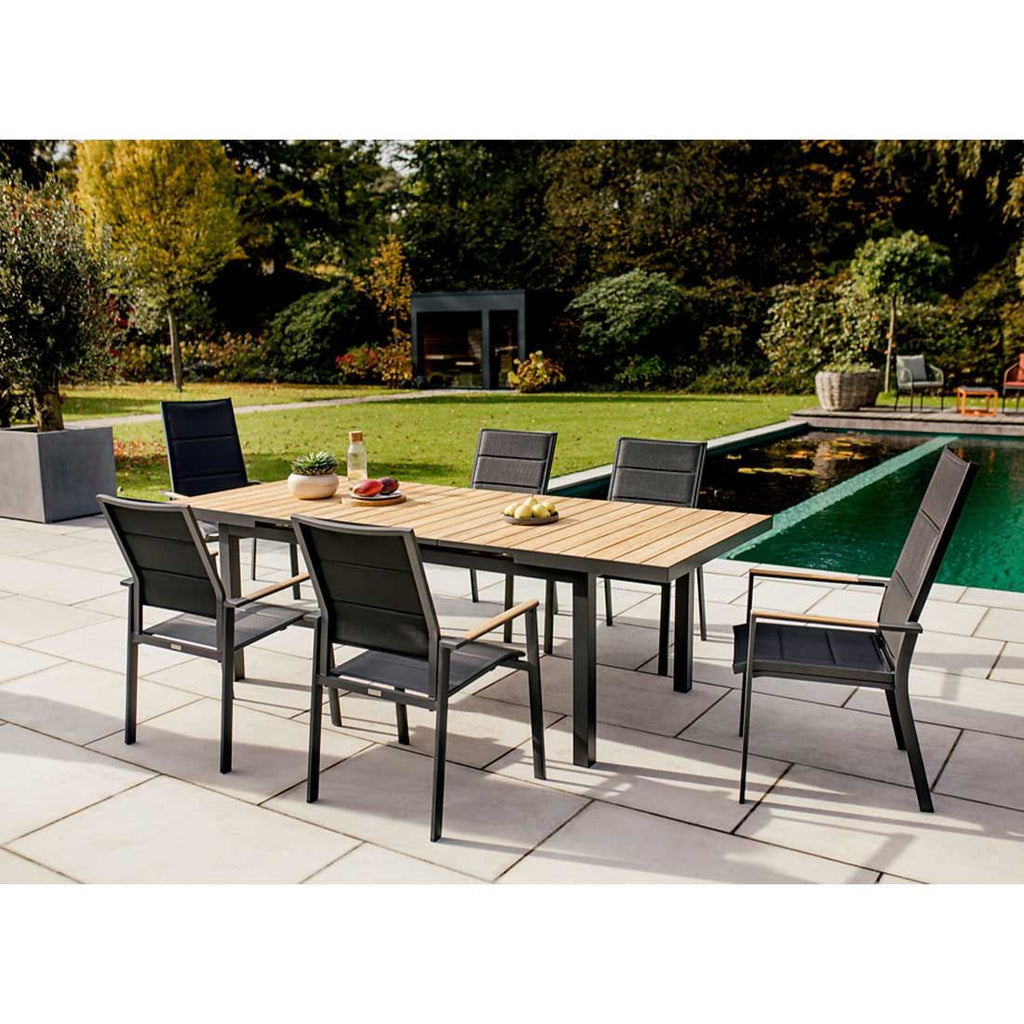 Stabelstol Nantes aluminium tekstilen bakside