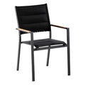 Stabelstol Nantes aluminium tekstilen front