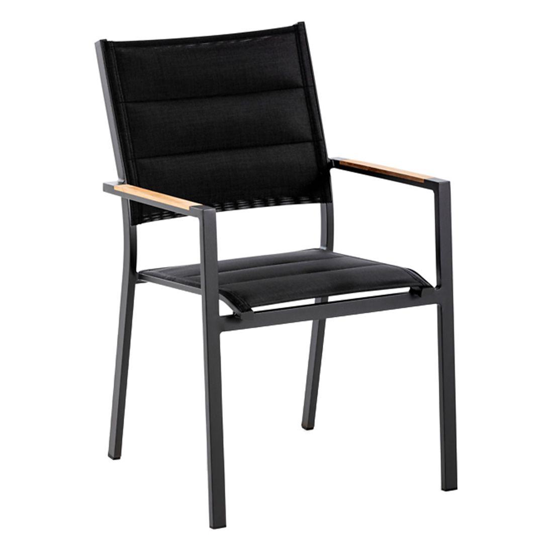 Stabelstol Nantes aluminium tekstilen front