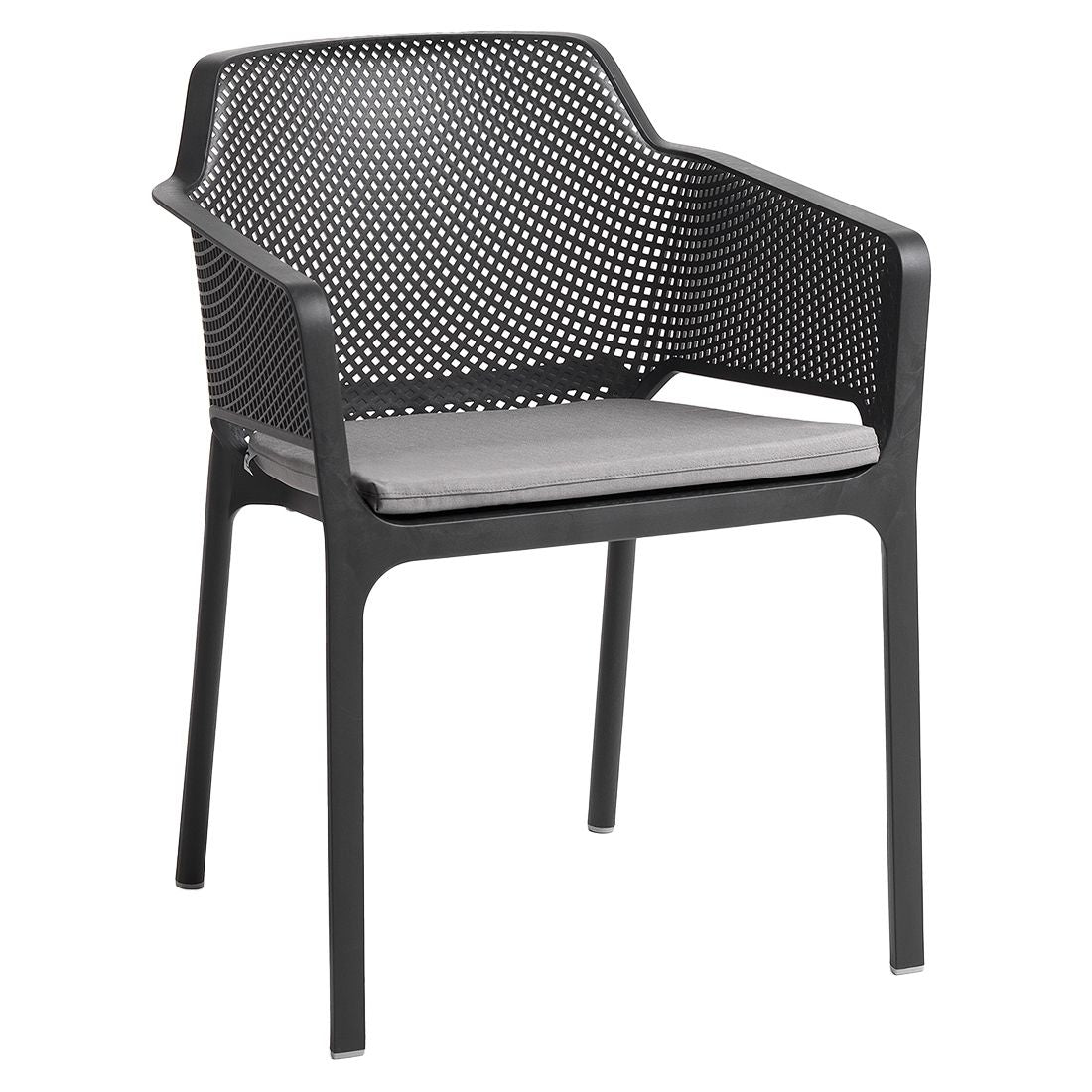 Detalj av Stabelstol Net plast antrasitt 60,5x58,5 cm - Nardi