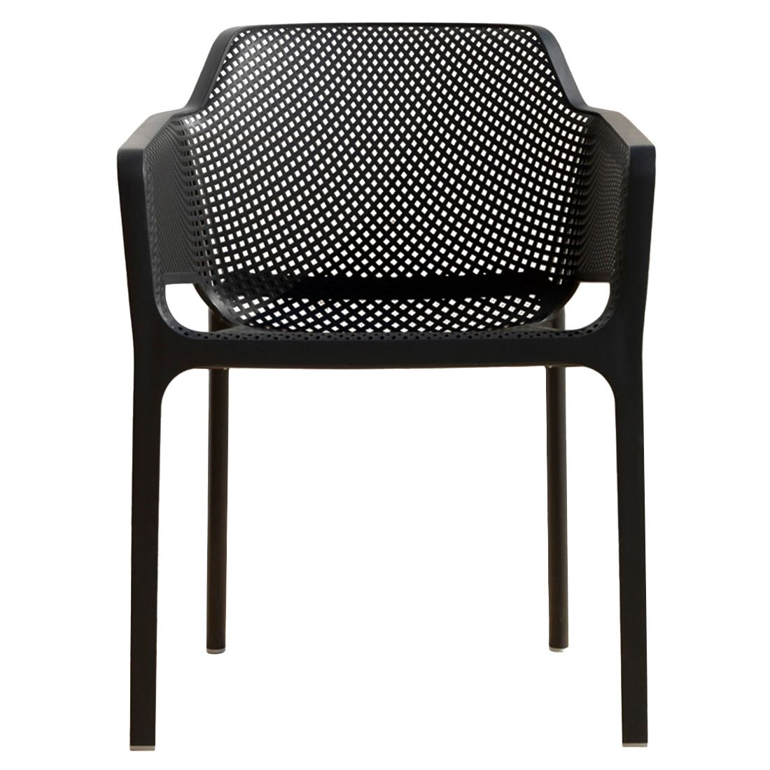 Stabelstol Net plast antrasitt 60,5x58,5 cm - Nardi montert