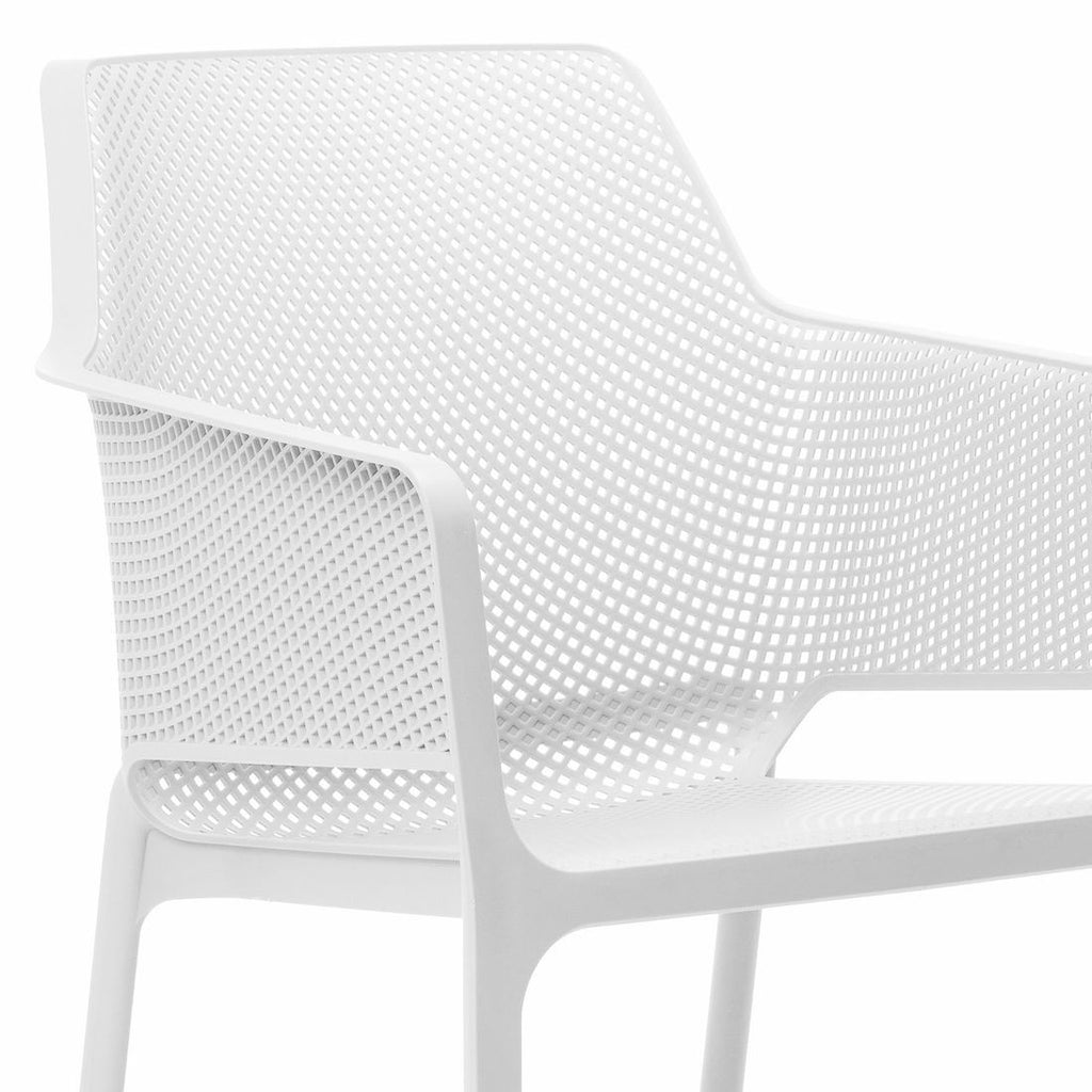 Stabelstol ute Net Relax plast hvit 67x71 cm - Nardi sideprofil