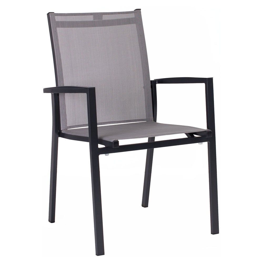 Stabelstol New Levanto aluminium/textilen 57,5 cm forfra