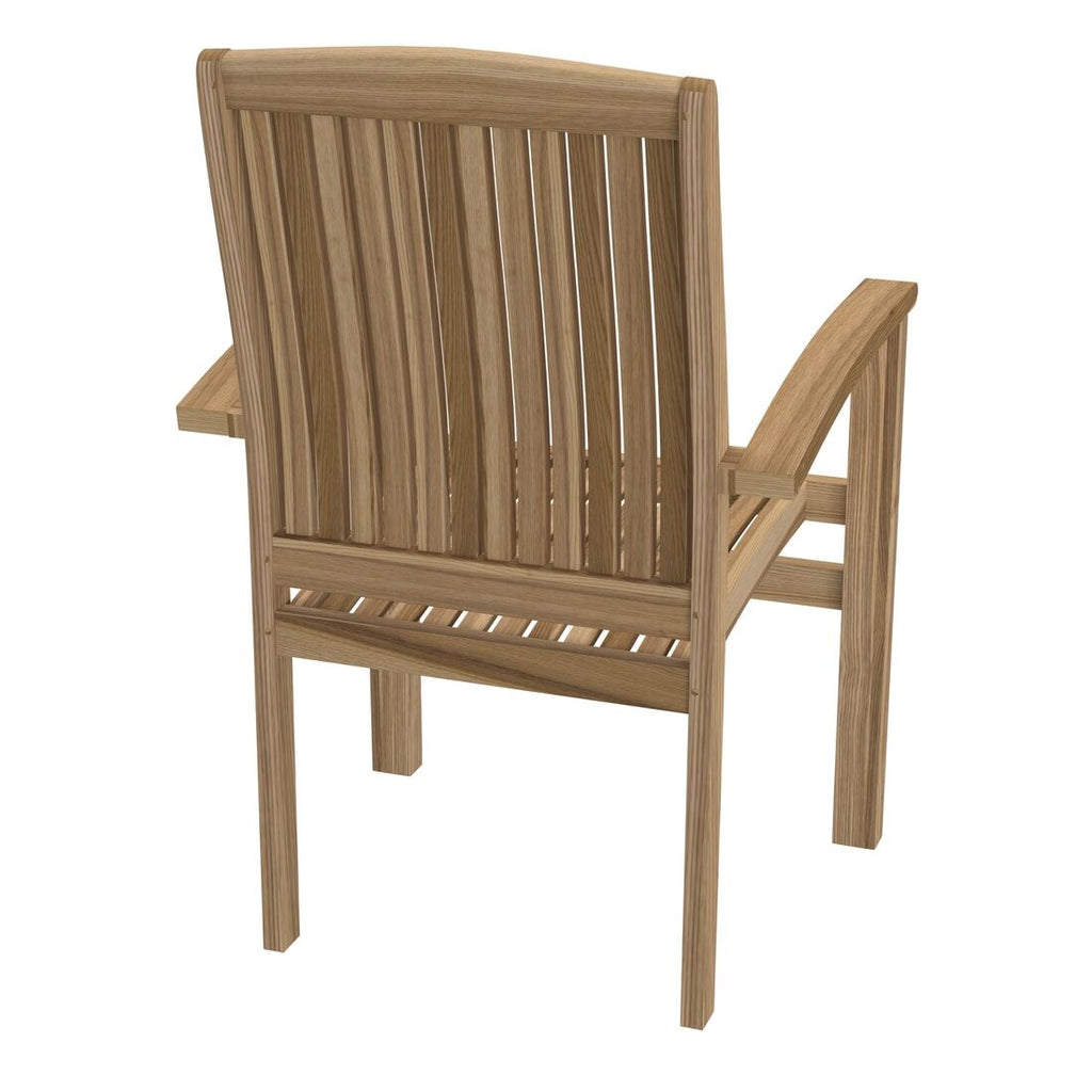Stabelstol Ontario Eco teak 60x49 cm bakside