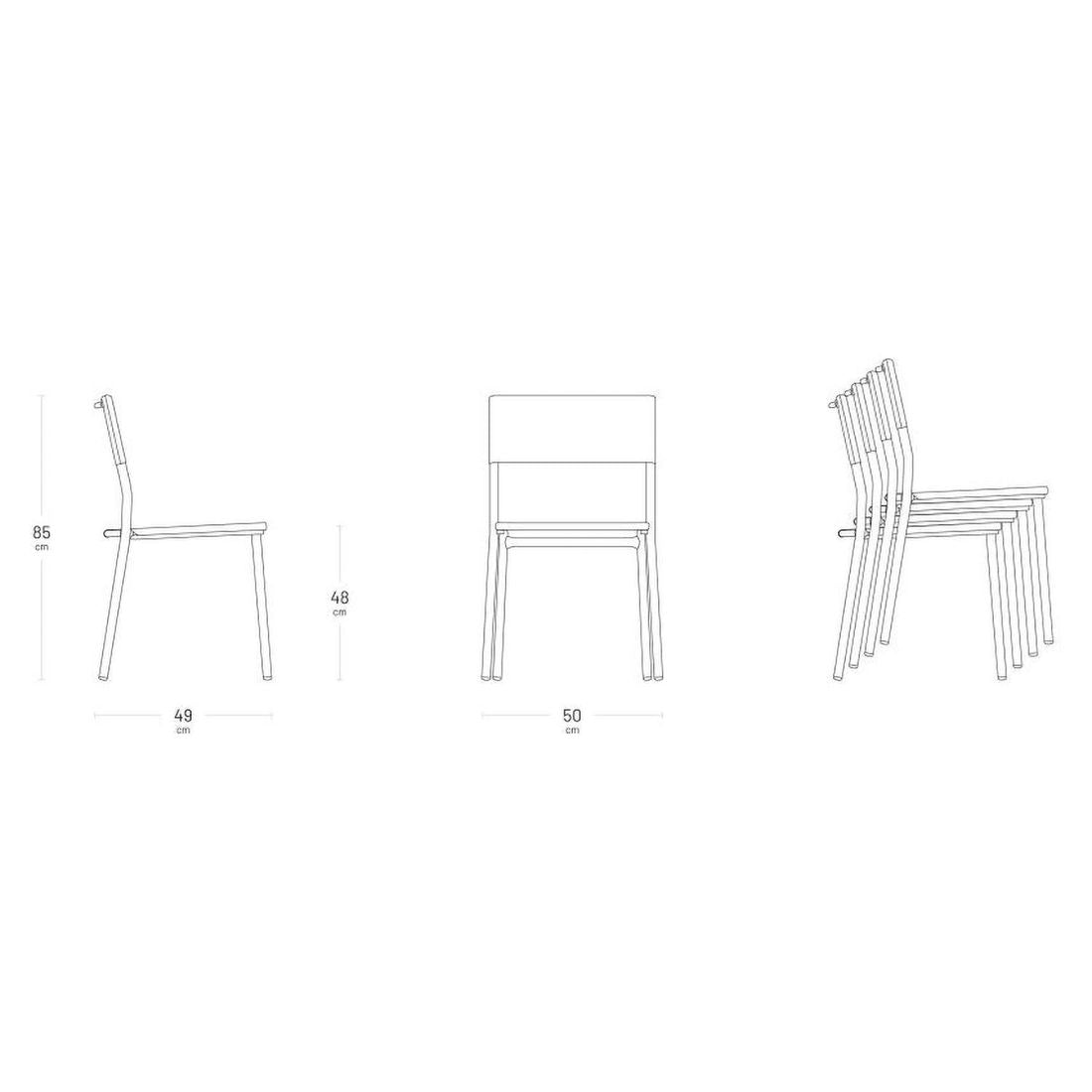 Stabelstol Oron aluminium/BeComfort 50x49 cm - Lafuma
