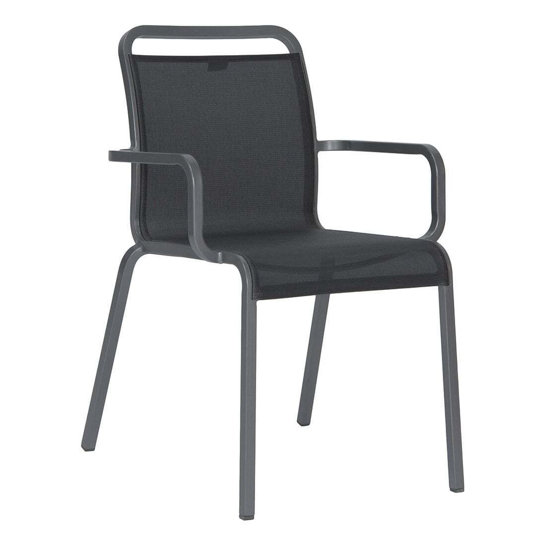 Stabelstol med armlener Oskar aluminium/textilen - Stern forfra