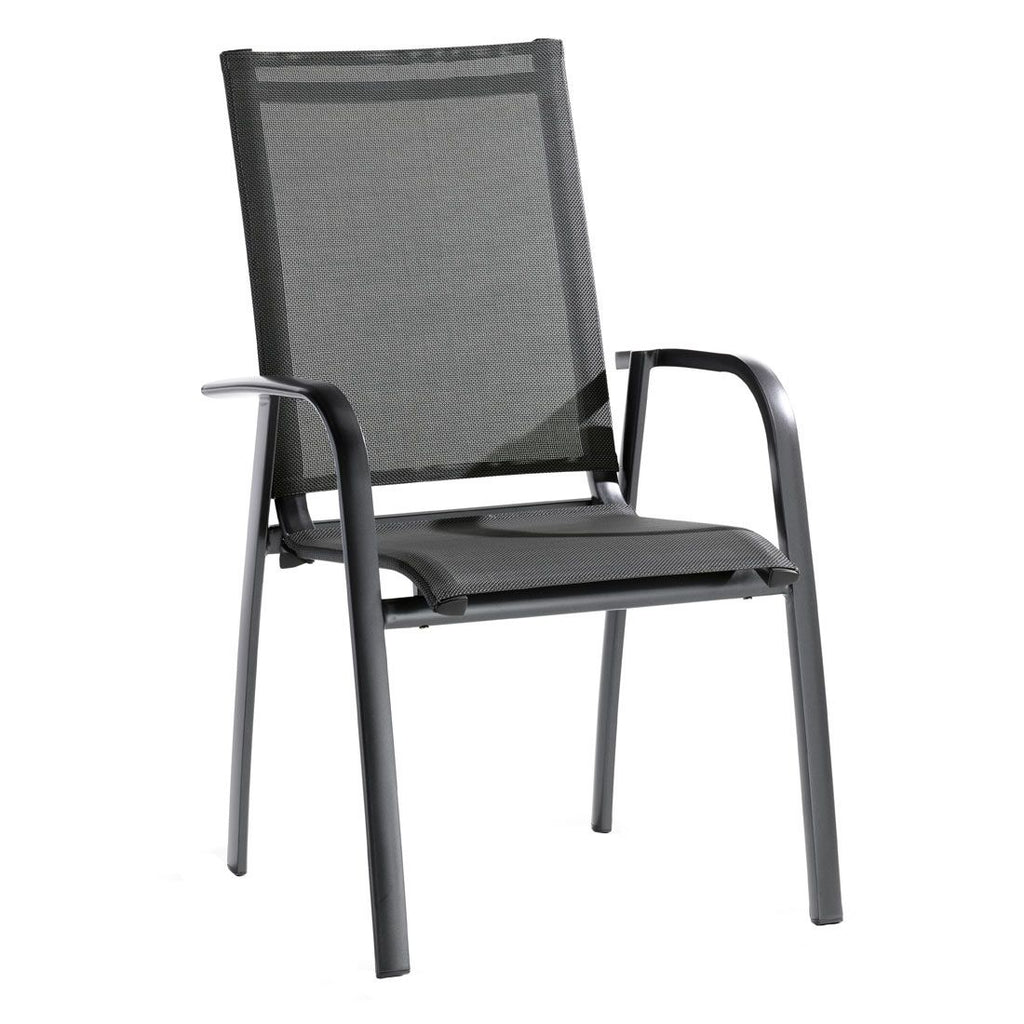 Stabelstol ute Padua aluminium/textilen 62 cm forfra