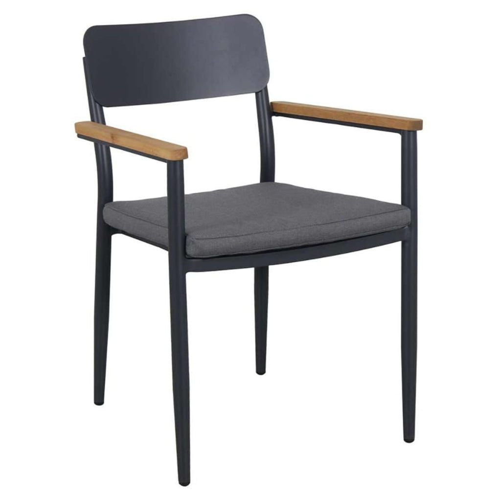 Stabelstol Perugia II aluminium med sittepute foran
