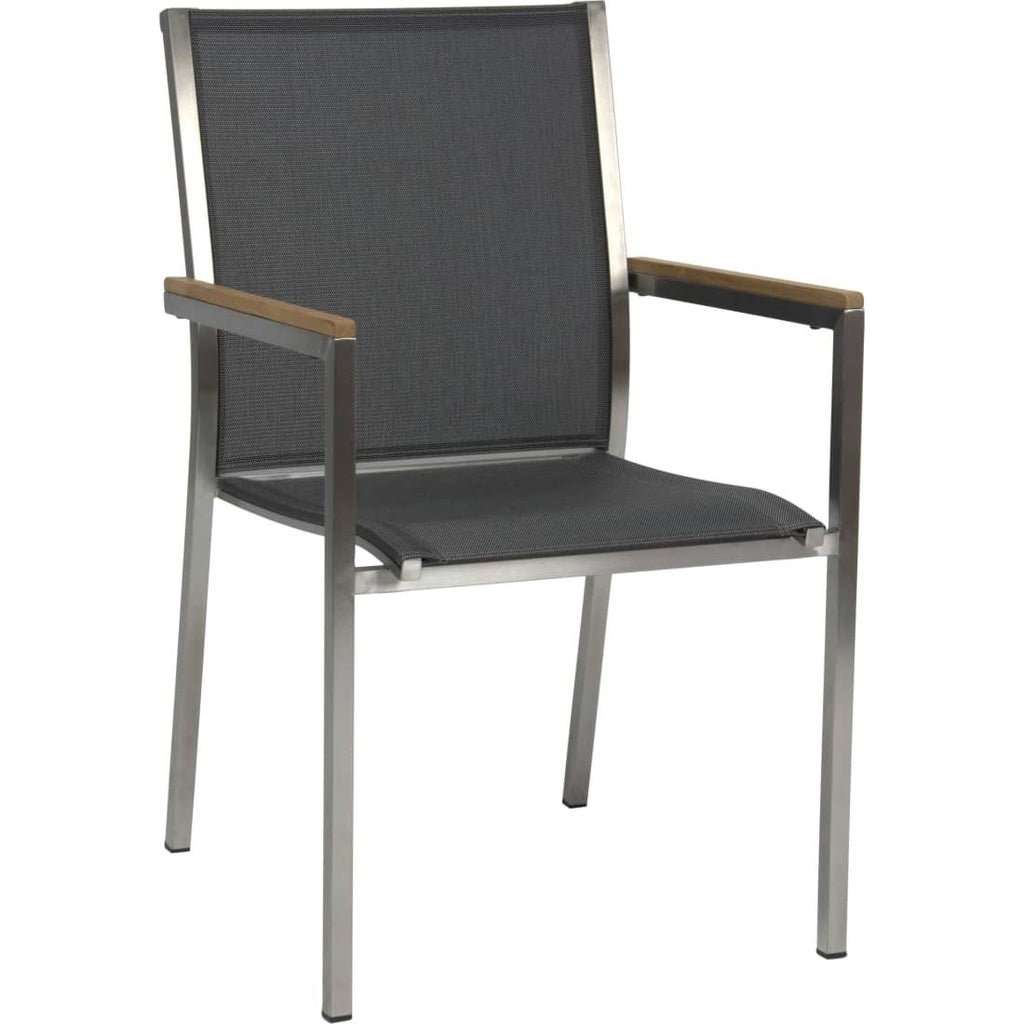 Stabelstol Polaris rustfritt stål/textilen forfra