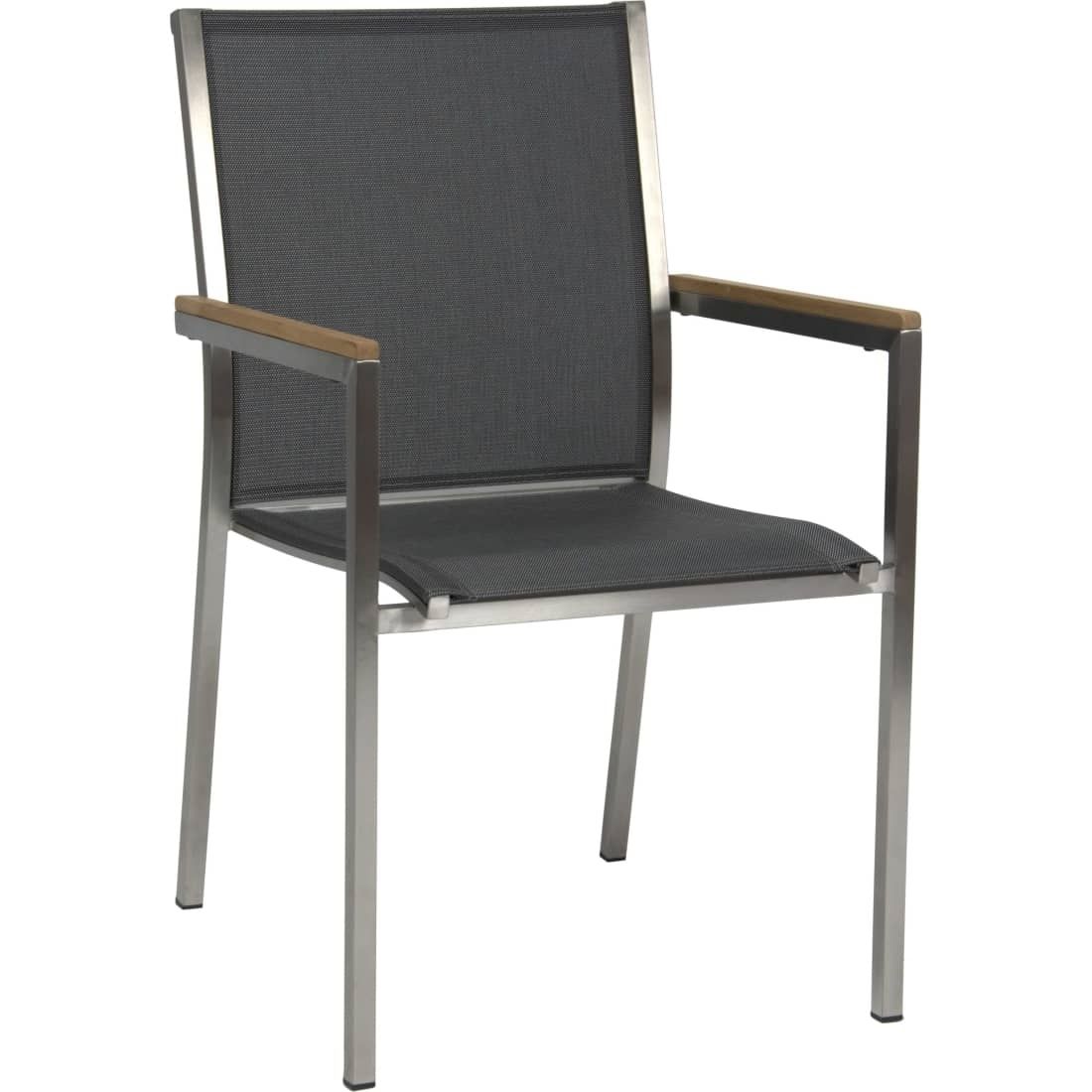 Stabelstol Polaris rustfritt stål/textilen forfra