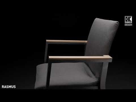 Stabelstol Rasmus aluminium/Sunbrella 60x62 cm forfra