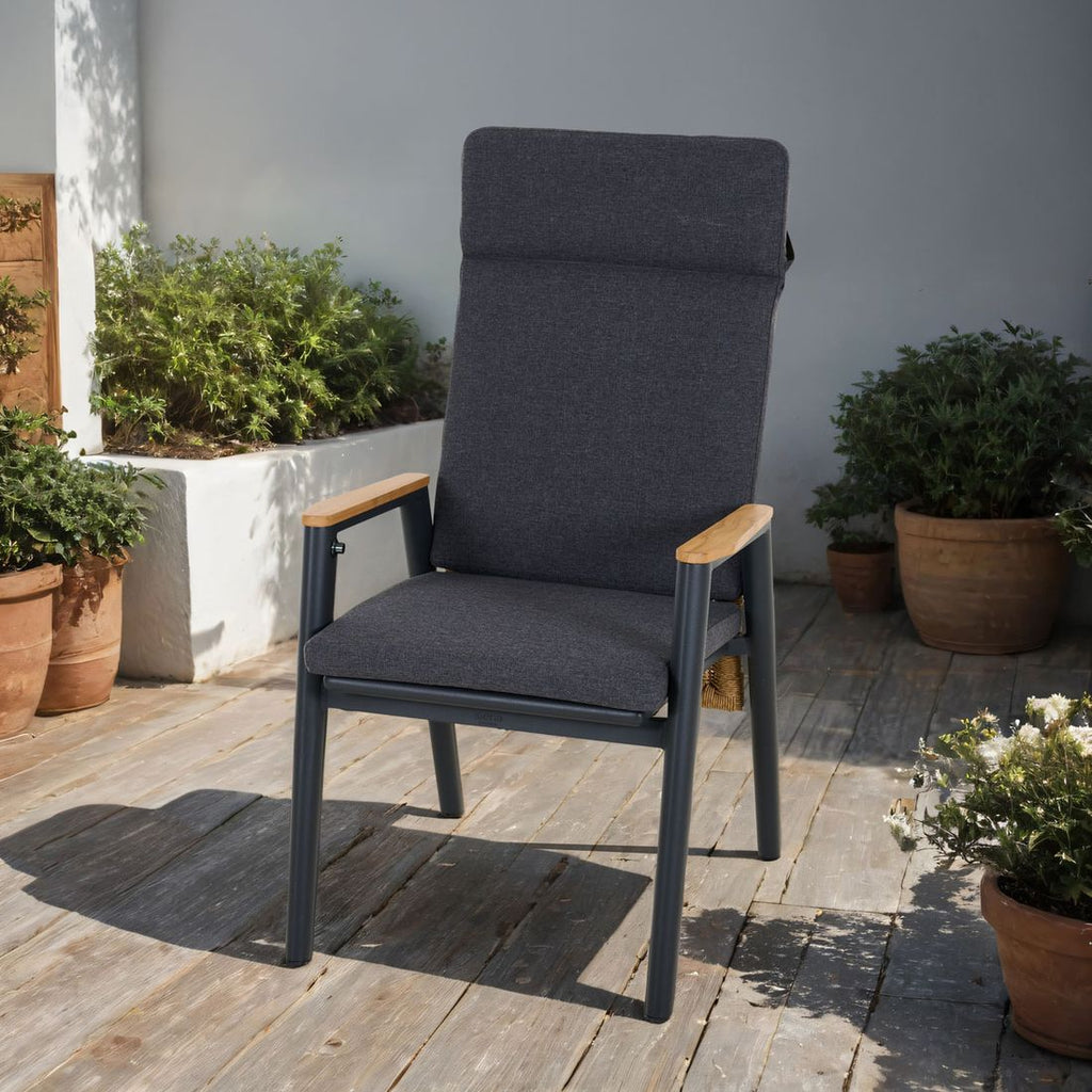 Stabelstol Roma aluminium/flettverk bakside