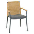 Stabelstol ute Roma aluminium med sittepute foran