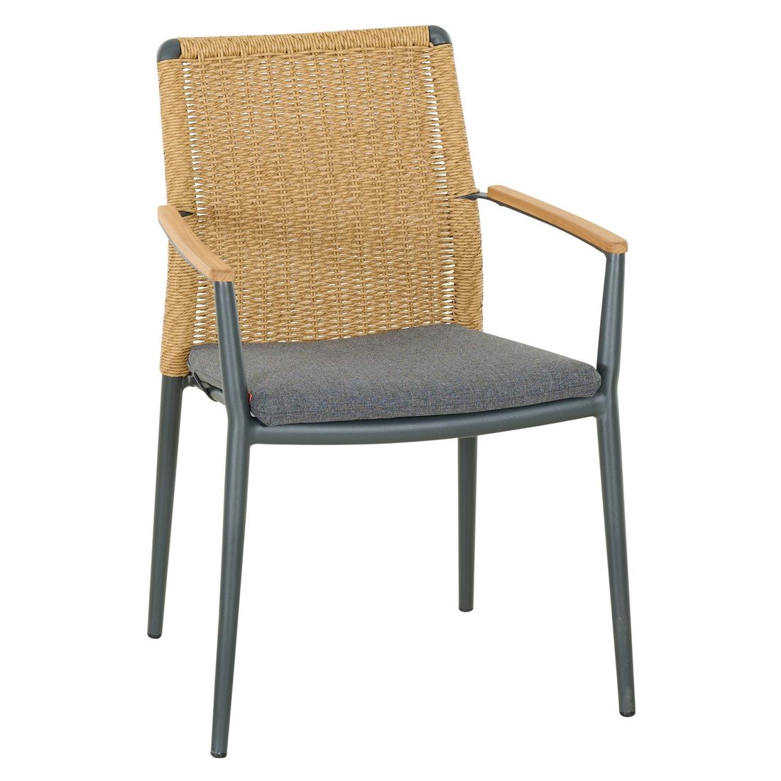 Stabelstol ute Roma aluminium med sittepute foran