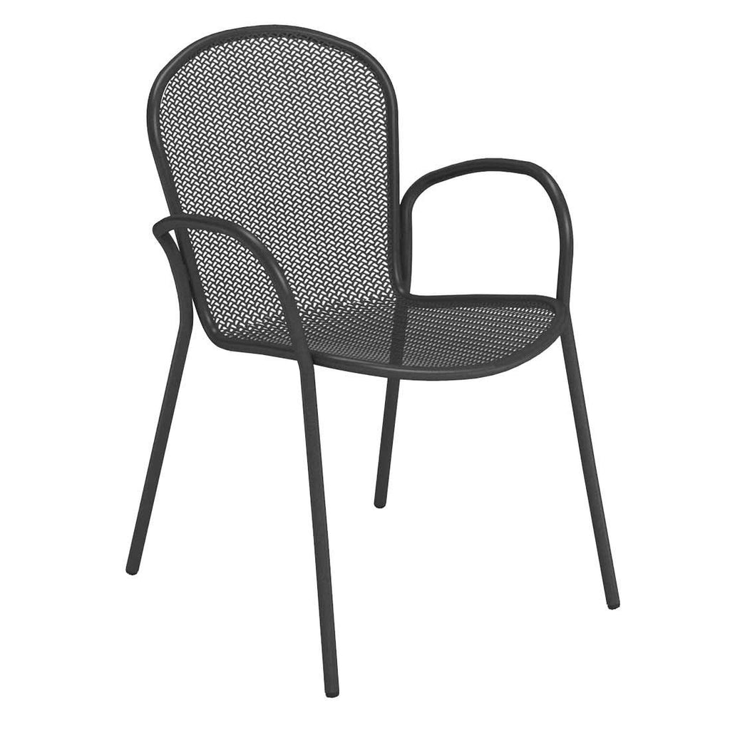 Stabelstol ute Ronda X stål 58x62 cm forfra
