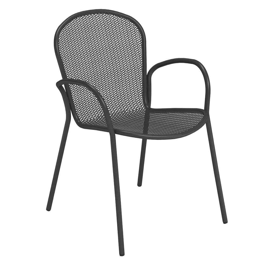 Stabelstol ute Ronda X stål 58x62 cm forfra