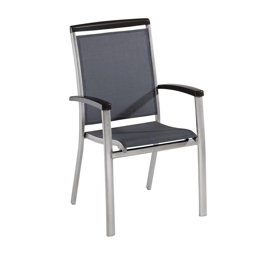 Stabelstol Royal aluminium/textilen 59,5 cm forfra