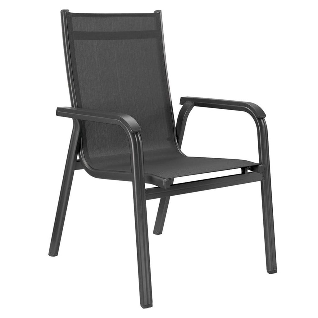 Detalj av tekstilene stoff på Stabelstol-sett Basic Plus aluminium/textilen antrasitt - Kettler