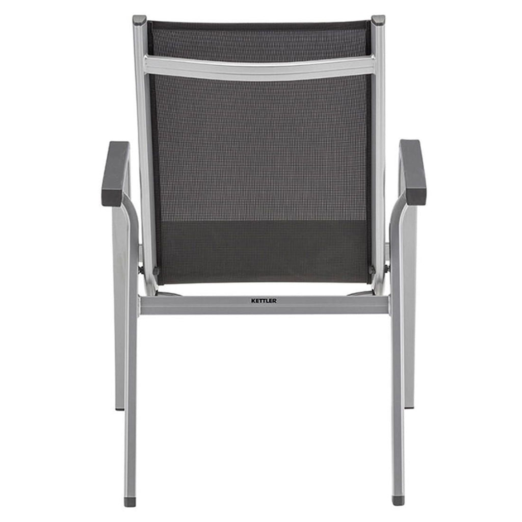 Montert Stabelstol-sett Basic Plus aluminium/textilen sølv i uterom