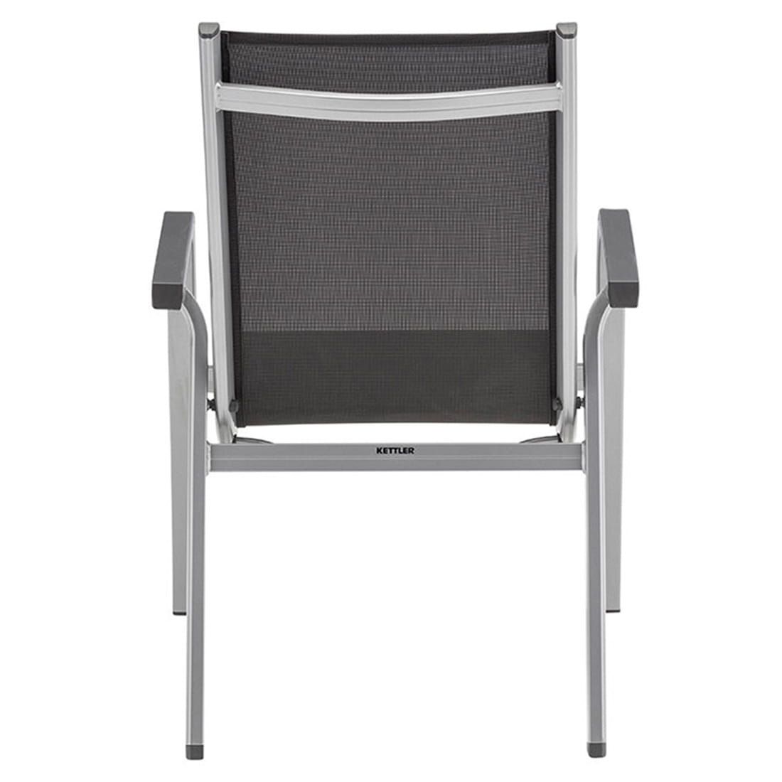 Montert Stabelstol-sett Basic Plus aluminium/textilen sølv i uterom