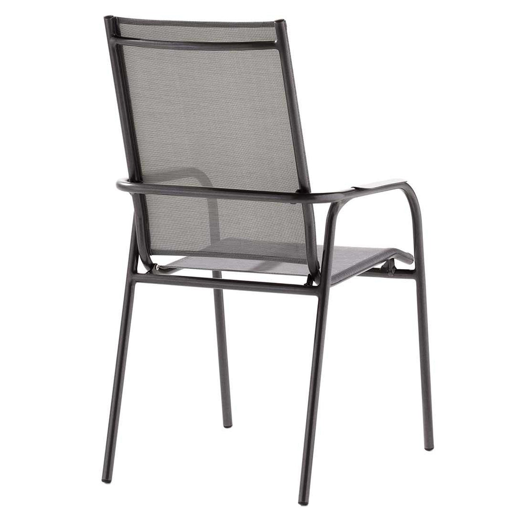 Stabelstol ute Sirio aluminium/textilen lysgrå - Sieger bakside