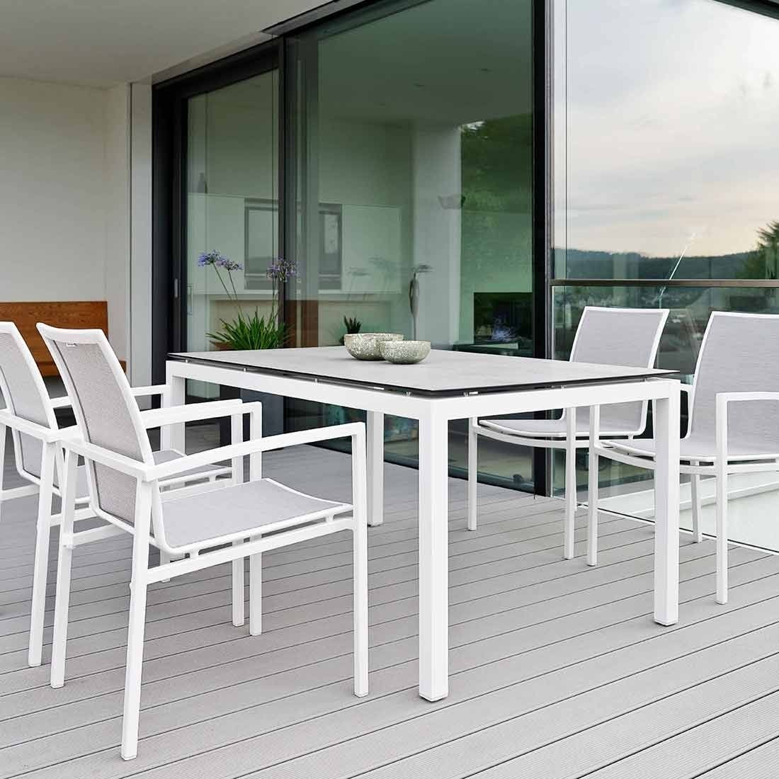 Stabelstol Skelby aluminium/textilen bakside
