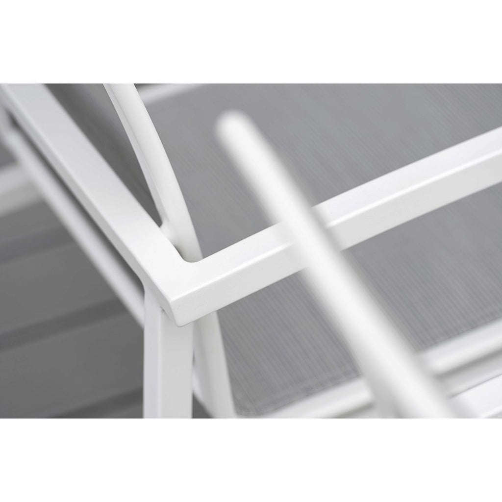 Stabelstol Skelby aluminium/textilen med armstøtter