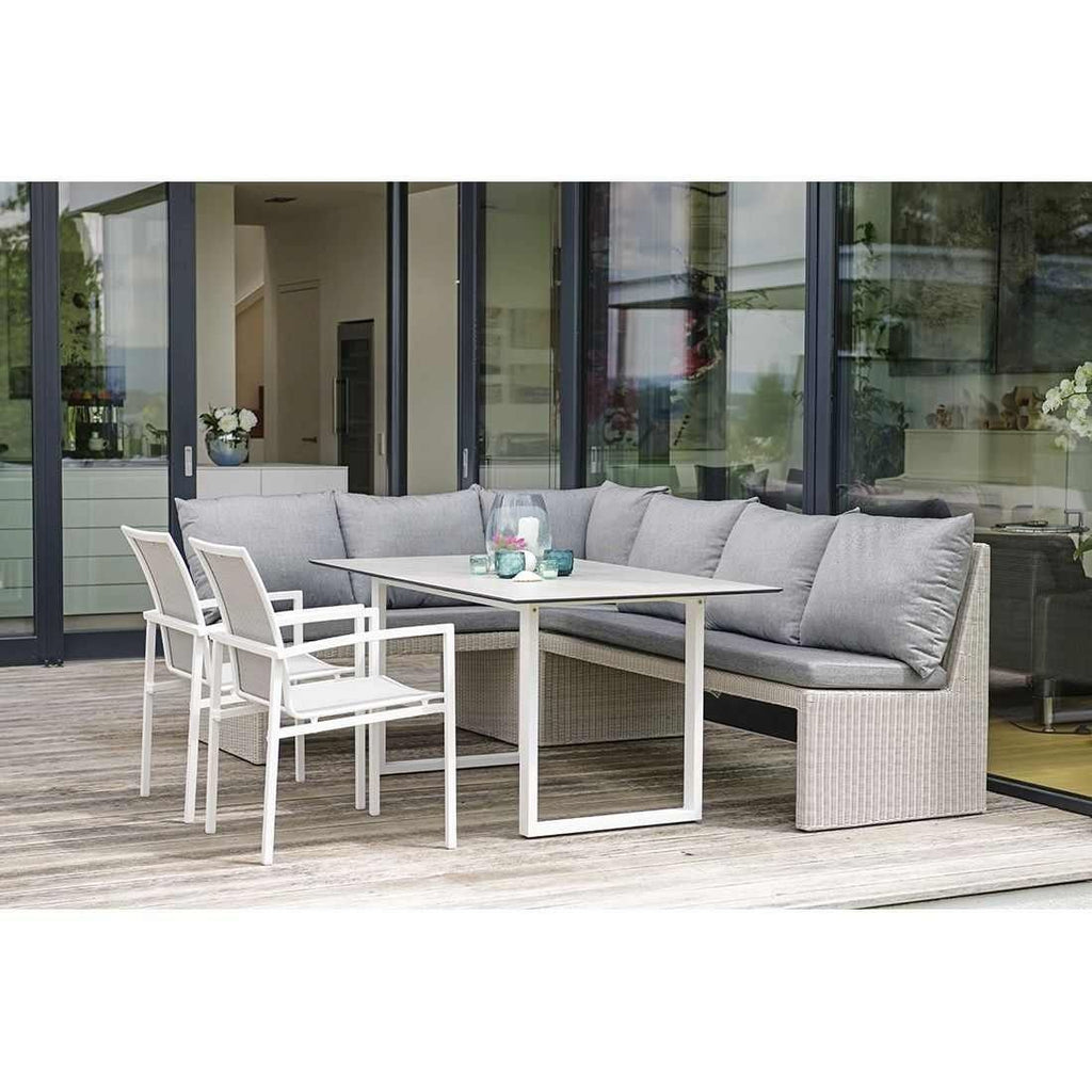 Stabelstol Skelby aluminium/textilen understell