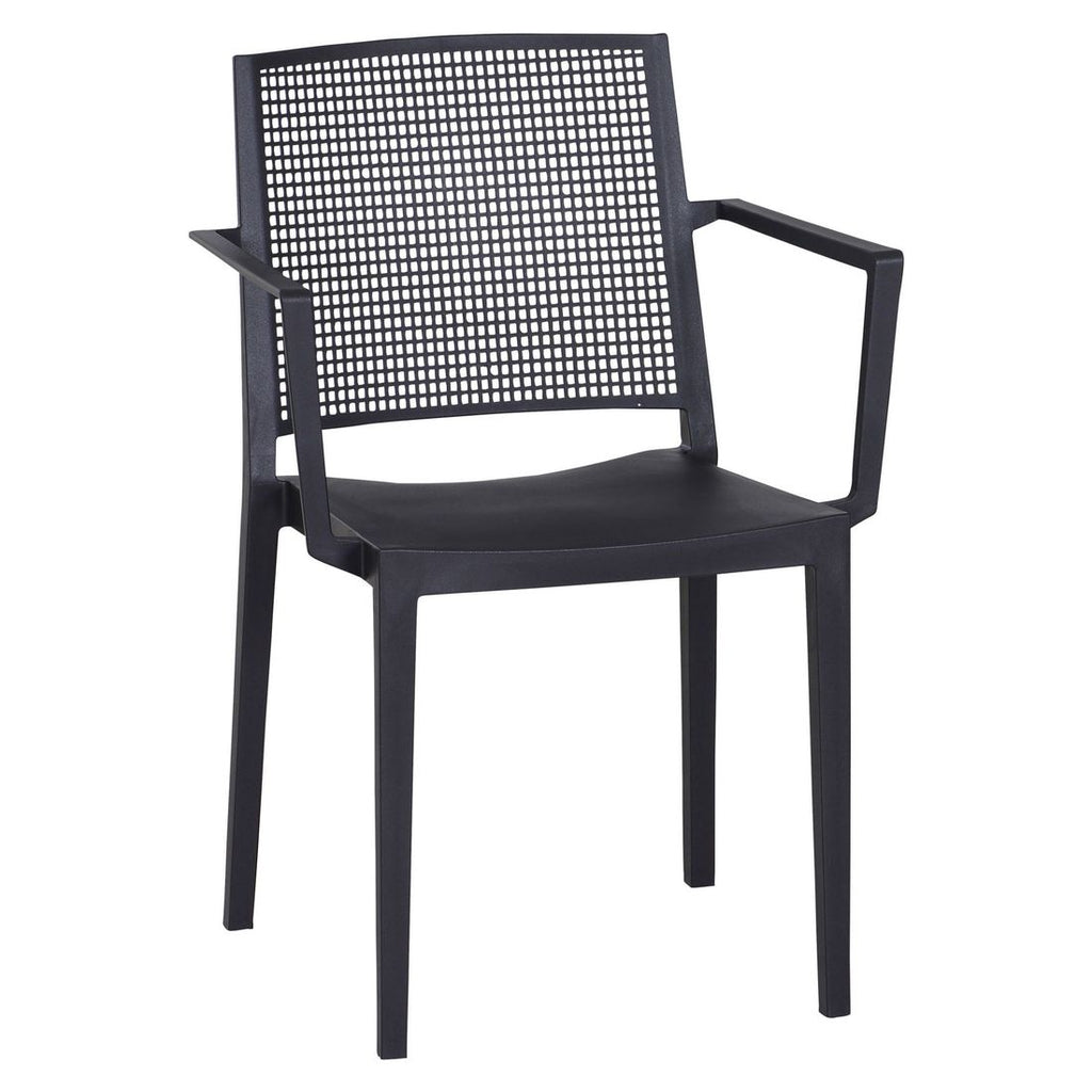 Stabelstol ute Square plast antrasitt 54x56 cm forfra