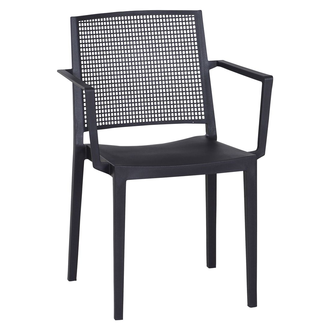 Stabelstol ute Square plast antrasitt 54x56 cm forfra