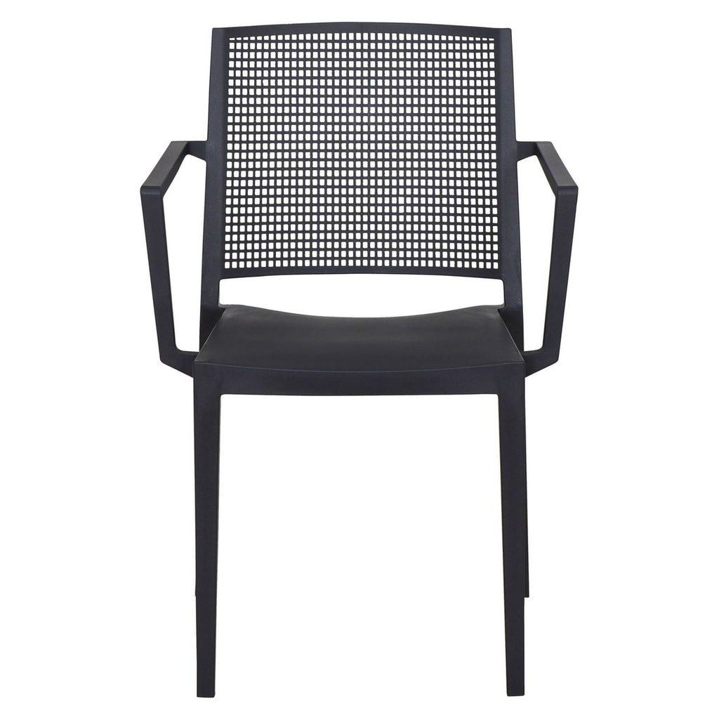 Montert Stabelstol ute Square plast antrasitt 54x56 cm i uterom