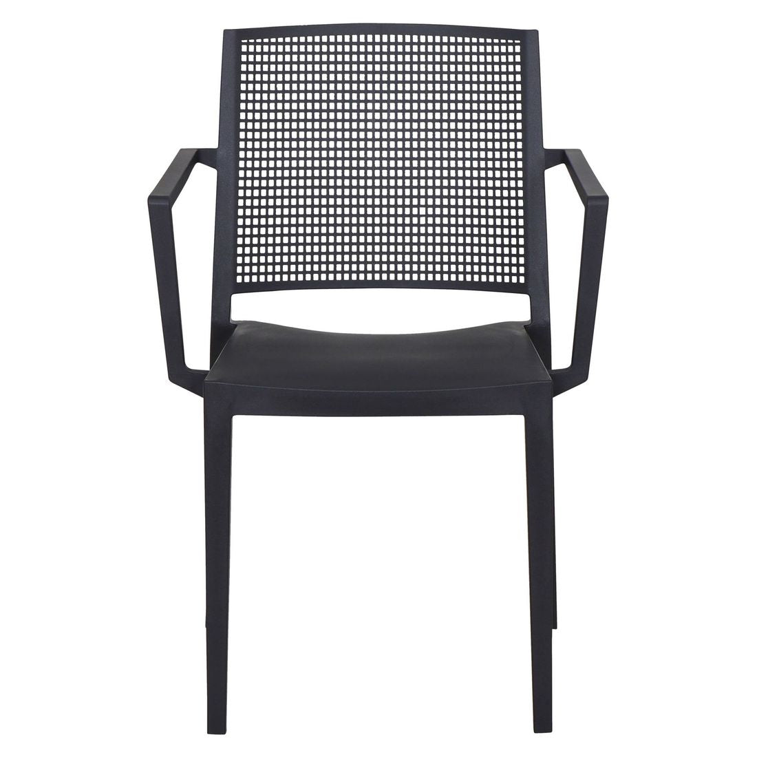 Montert Stabelstol ute Square plast antrasitt 54x56 cm i uterom