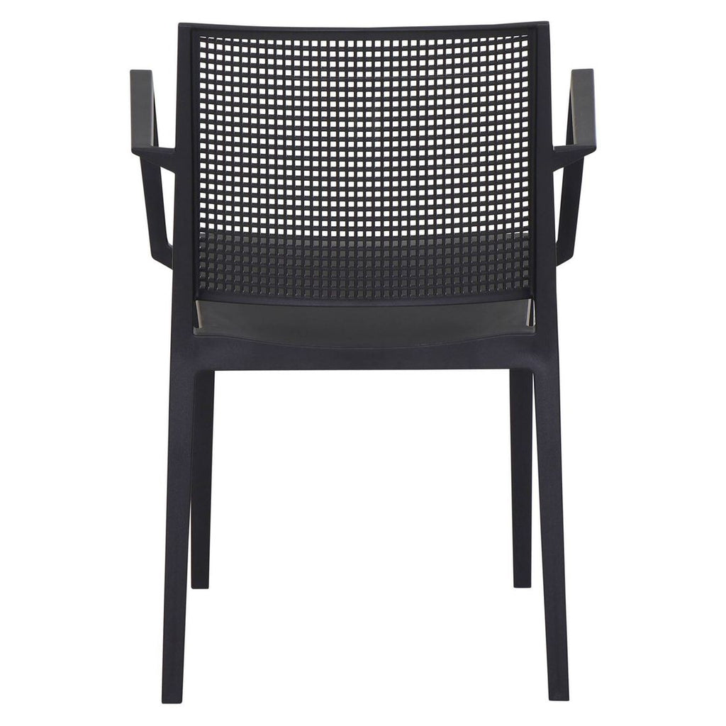 Sideprofil av Stabelstol ute Square plast antrasitt 54x56 cm