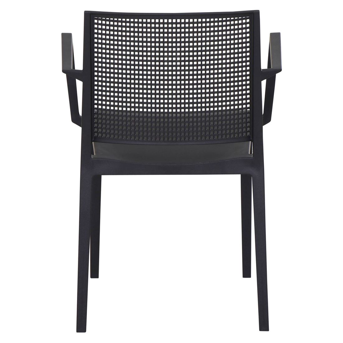 Sideprofil av Stabelstol ute Square plast antrasitt 54x56 cm
