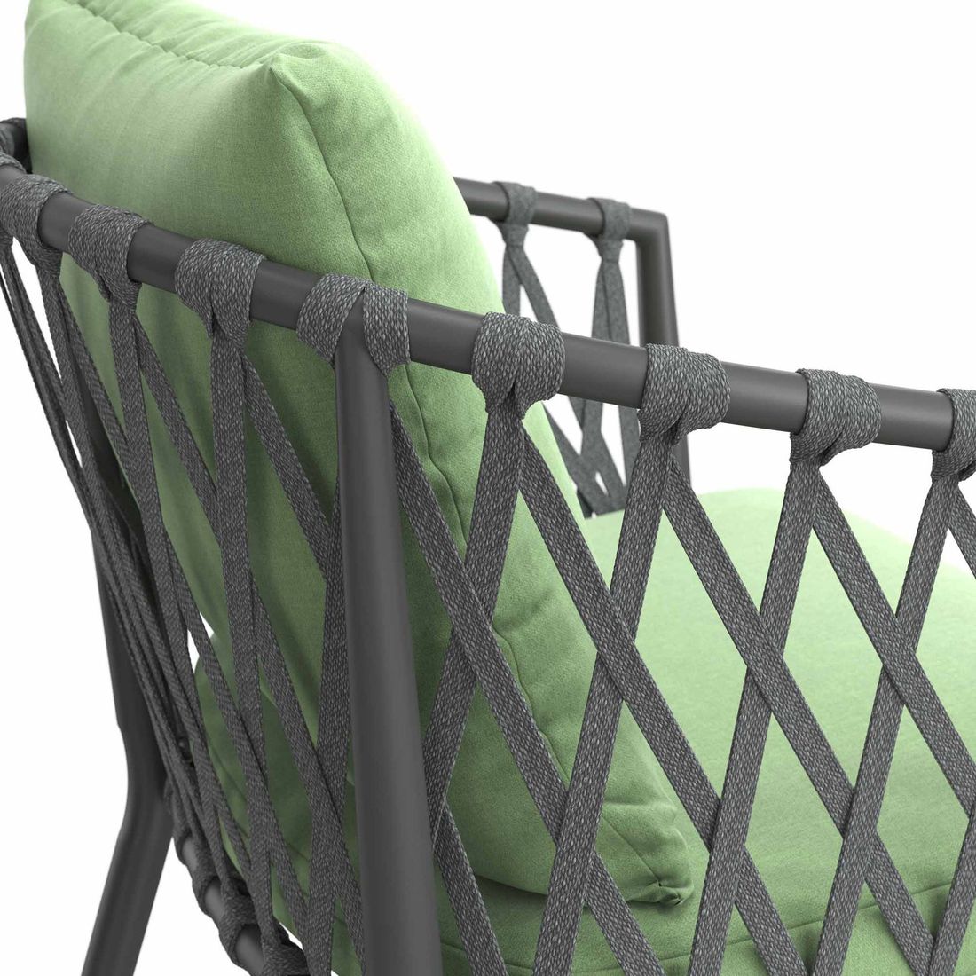Stabelstol Sunrepo aluminium med puter antrasitt/grønn - LC Garden