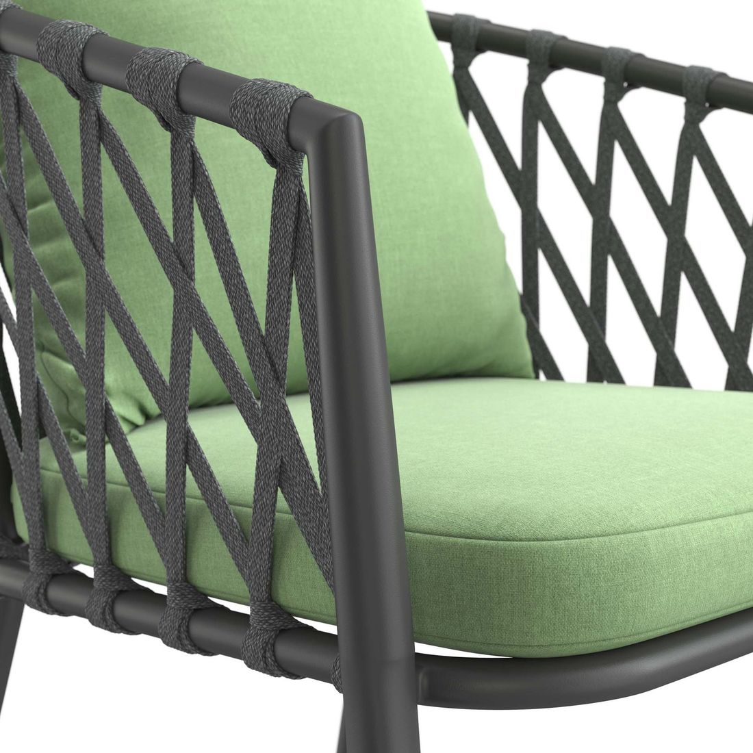 Stabelstol Sunrepo aluminium med puter antrasitt/grønn - LC Garden