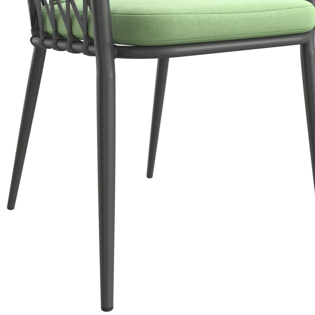 Stabelstol Sunrepo aluminium med puter antrasitt/grønn - LC Garden