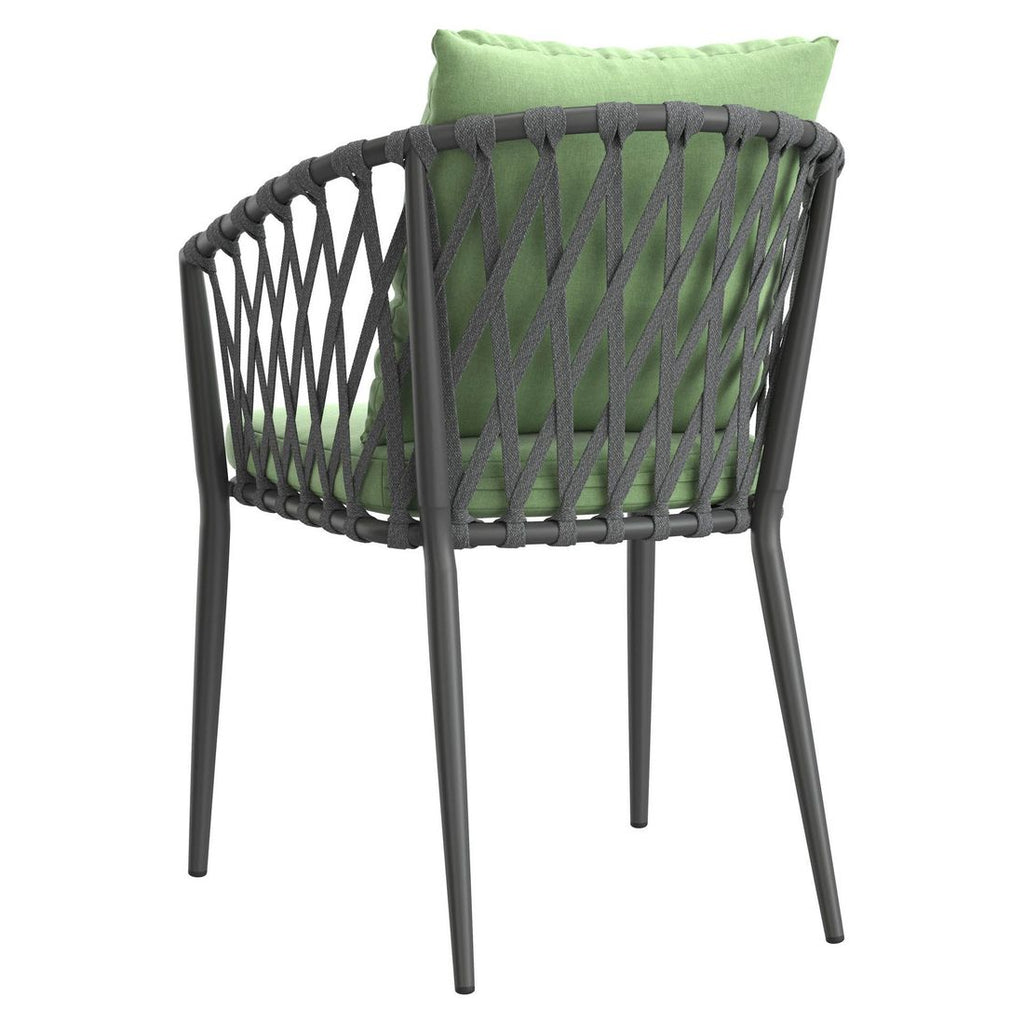 Stabelstol Sunrepo aluminium med puter antrasitt/grønn - LC Garden