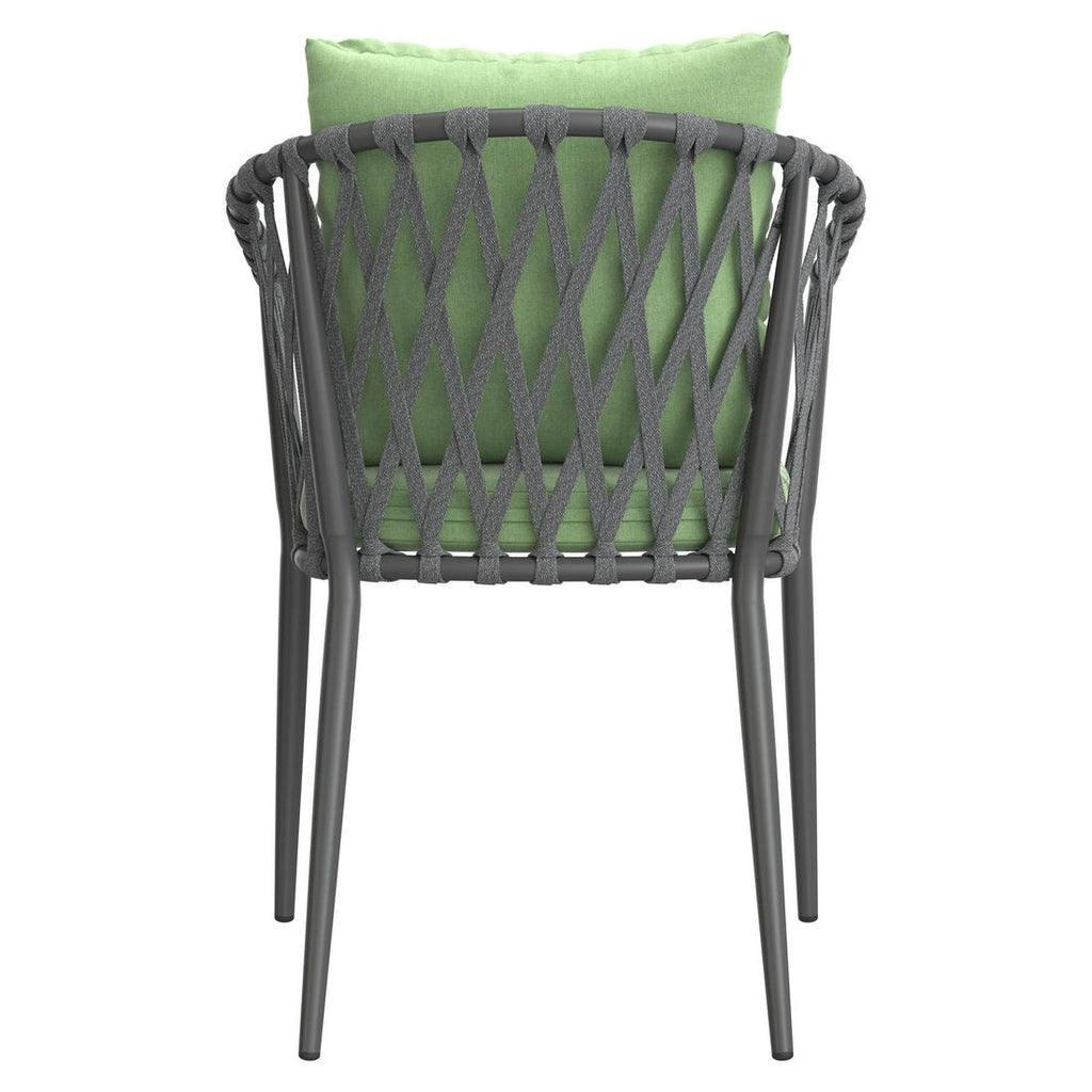Stabelstol Sunrepo aluminium med puter antrasitt/grønn - LC Garden