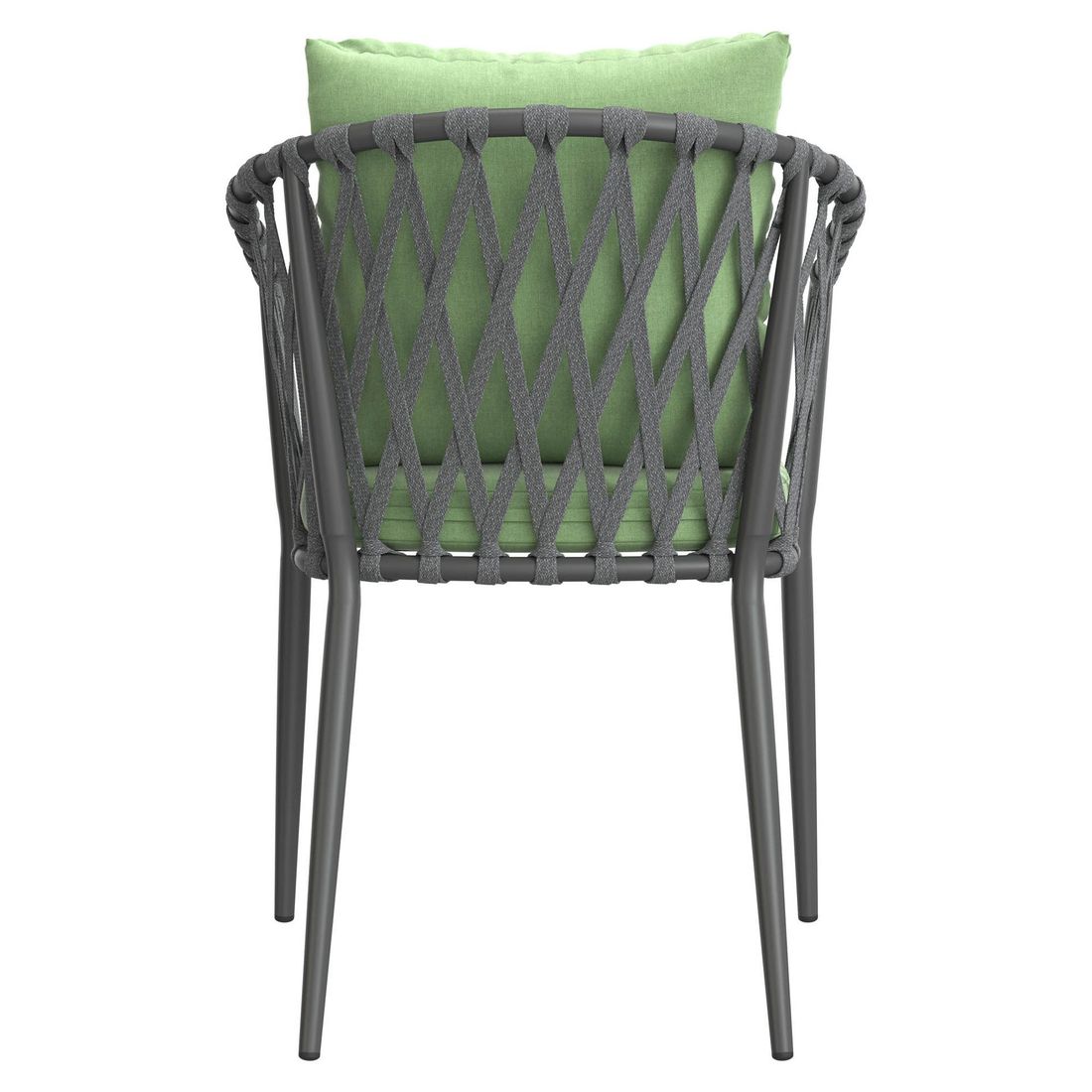 Stabelstol Sunrepo aluminium med puter antrasitt/grønn - LC Garden