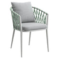 Stabelstol Sunrepo aluminium med puter taupe forfra