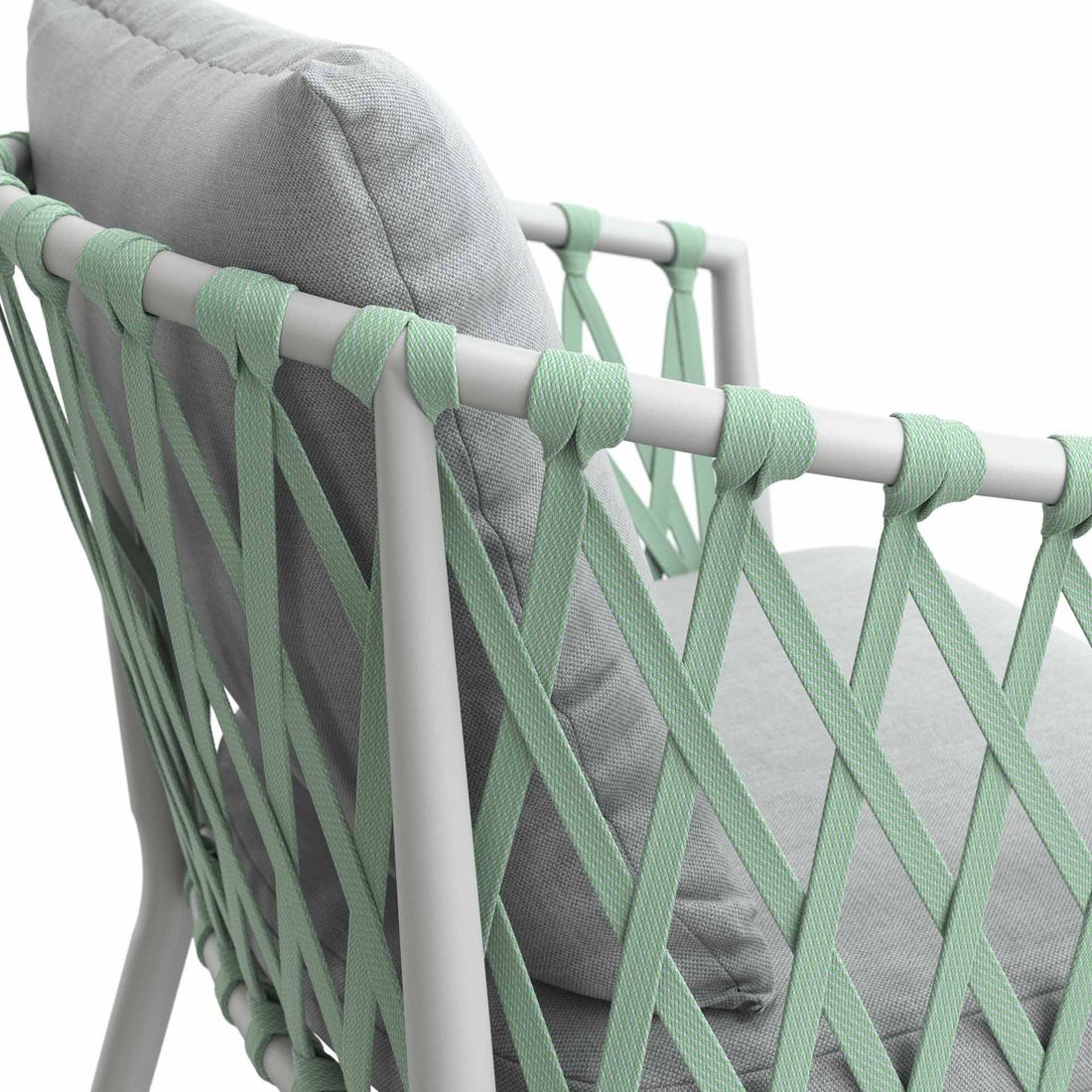 Stabelstol Sunrepo aluminium med puter taupe - LC Garden