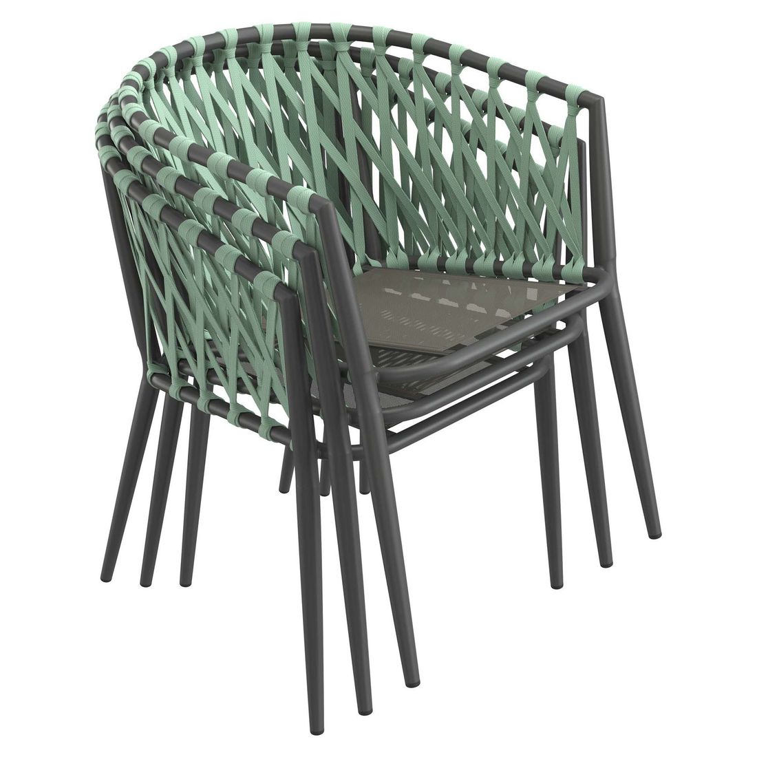 Stabelstol Sunrepo aluminium med puter - LC Garden